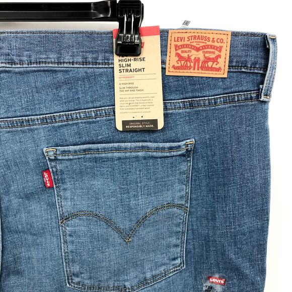 LEVI'S Women's 724 High Rise Slim Straight Jeans 26W Blue Slate Fixer NWT - Picture 9 of 13